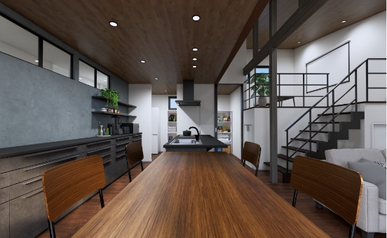 すべてが見渡せるキッチン