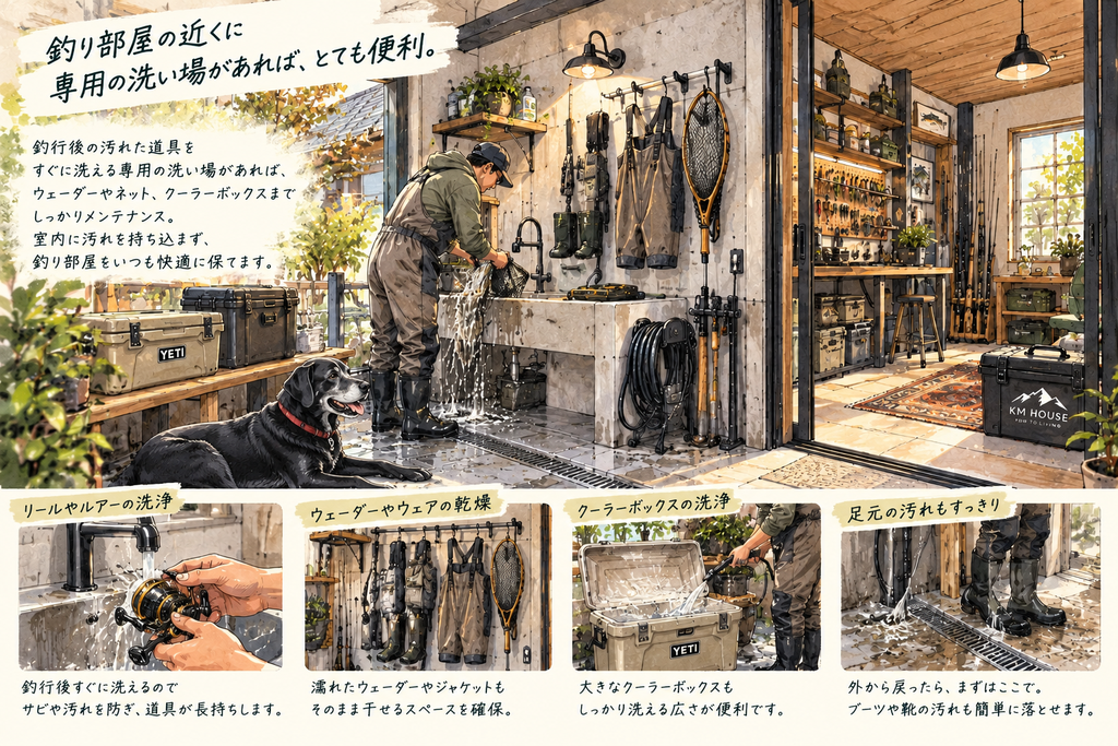 釣り好きの夢！道具を洗える『釣り部屋』のつくり方